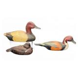 3 Painted Duck Decoys inc. G&V Bissonnette Signed