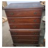 Six Drawer Mahogany Chest With Brass Pulls