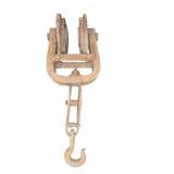 Double Wheel Iron Block Pulley with Hook