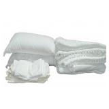 White Bedding Set With Tassels, Pillows, Comforter