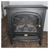 Electric Fireplace Stove Heater Black Metal