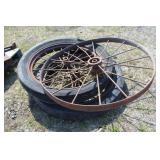 (3) WIRE/ STEEL SPOKED WHEELS