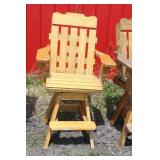 OUTDOOR WOODEN SWIVEL CHAIR