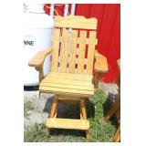 OUTDOOR WOODEN SWIVEL CHAIR