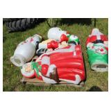 6 CHRISTMAS TIME BLOW MOLD FIGURES