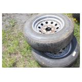 2 CHROME RIMS W/ 205/70/15 TIRES