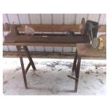 WOOD LATHE ON METAL STAND