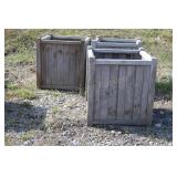 3 WOODEN PLANTERS