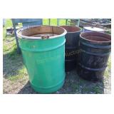 4 METAL BARRELS