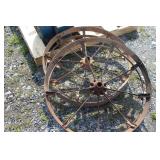 2 METAL PLANTER WHEELS