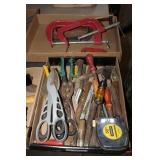 TOOLS - HAMMER, C CLAMPS, TAPE MEASURE