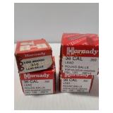 3 BOXES OF 36 CAL. (.350); 1 BOX OF .310 LEAD BALL