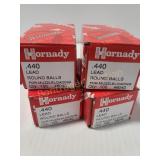 4 BOXES OF .440 LEAD ROUND MUZZLELOADING BALLS