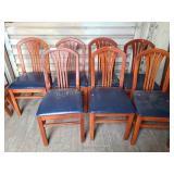 WOOD FRAME, VINYL SEAT CHAIRS