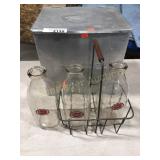 SEALTEST MILKBOX, 2 SEALTEST MILK BOTTLES/ CARRIER