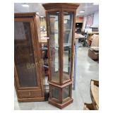 GLASS FRONT CURIO CABINET, CORNER SHELF