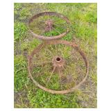(2) 30" METAL WAGON WHEELS