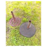 2 UMBRELLA/ FLAGG STANDS