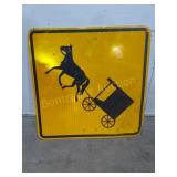 CAUTION HORSE AND BUGGY REFLECTIVE ROAD SIGN