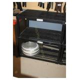 (2) 3 TIER PLASTIC SHELVING UNITS