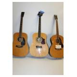 3 VARIOUS GUITARS