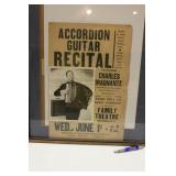 FRAMED ACCORDION GUITAR RECITAL POSTER