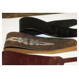 6 VARIOUS COLORED LEATHER STRAPS