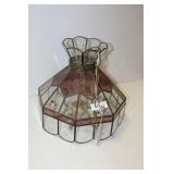 STAINED AND ETCHED GLASS HANGING LAMP
