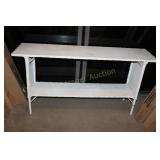 WHITE WICKER DESIGNED HALL TABLE