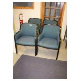 4 GREEN UPHOLSTERED OFFICE CHAIRS