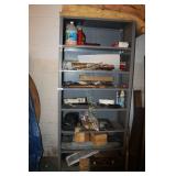 METAL STORAGE SHELF WITH CONTENTS