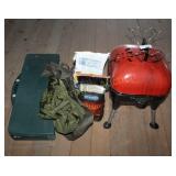 PORTABLE PICNIC TABLE, SMALL CHARCOAL GRILL