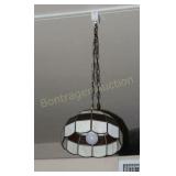 TRACK LIGHT DOME SHADE SLAG GLASS HANGING LAMP