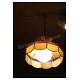 TRACK LIGHT SLAG STAINED GLASS HANGING LAMP