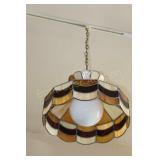 TRACK LIGHT SLAG STAINED GLASS HANGING LAMP
