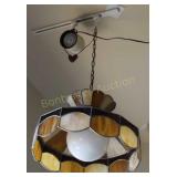 SLAG GLASS STAINED HANGING LAMP