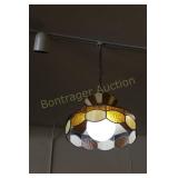 TRACK LIGHT SLAG STAINED GLASS HANGING LAMP