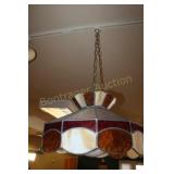 TRACK LIGHT SLAG STAINED GLASS HANGING LAMP