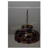 TRACK LIGHT SLAG STAINED GLASS HANGING LAMP
