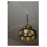 TRACK LIGHT SLAG STAINED GLASS HANGING LAMP