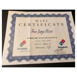 ONE FREE LARGE PIZZA  FROM DOMINO