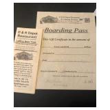 $20 D&R DEPOT RESTAURANT GIFT CERTIFICATE