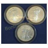 3 SILVER EAGLES- 1994, 1995,1996