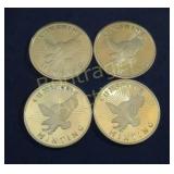 (4) 1 TROY OZ SILVER ROUNDS -  SUNSHINE MINTING