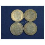 4 MORGAN SILVER DOLLARS - 1879, 
