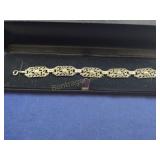 VINTAGE STERLING SILVER MARCASITE BRACELET 7"