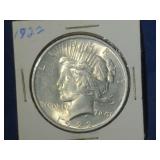 5 PEACE SILVER DOLLARS 22, 