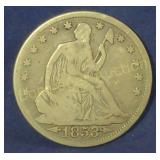 1853 SEATED LIBERTY QUARTER W/ ARROWS & RAYS