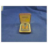 GENUINE CARNELIAN 14KT GOLD POST EARRINGS