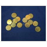 (12) SACAGAWEA $1 COINS AND (2) PRESIDENTIAL COINS